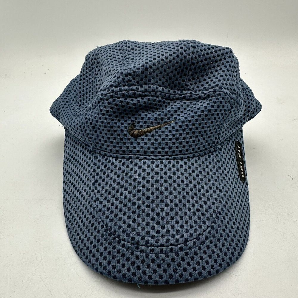 Vintage Nike Tailwind Dri-Fit Panel Mesh Blue Black Swoosh Hat Cap‎ EUC